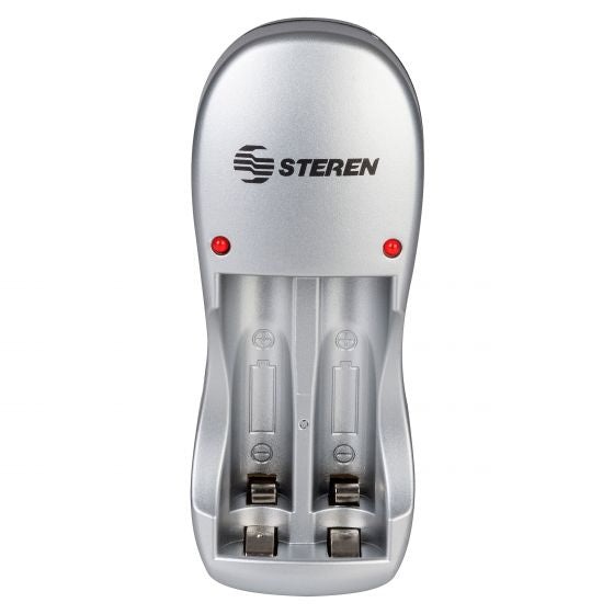 Cargador de Pilas Steren para AA/AAA LED Incluye 2 Pilas AAA