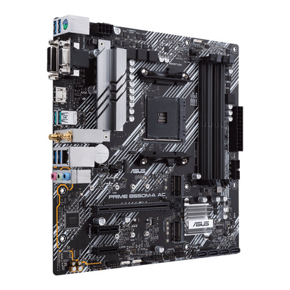 Tarjeta Madre Asus Prime B550M-A AC 4xDDR4 128GB 4800Mhz PCIe 4.0 M.2 1xD-Sub 1xHDMI 1xDVI-D S AM4 mATX Wi-Fi BT