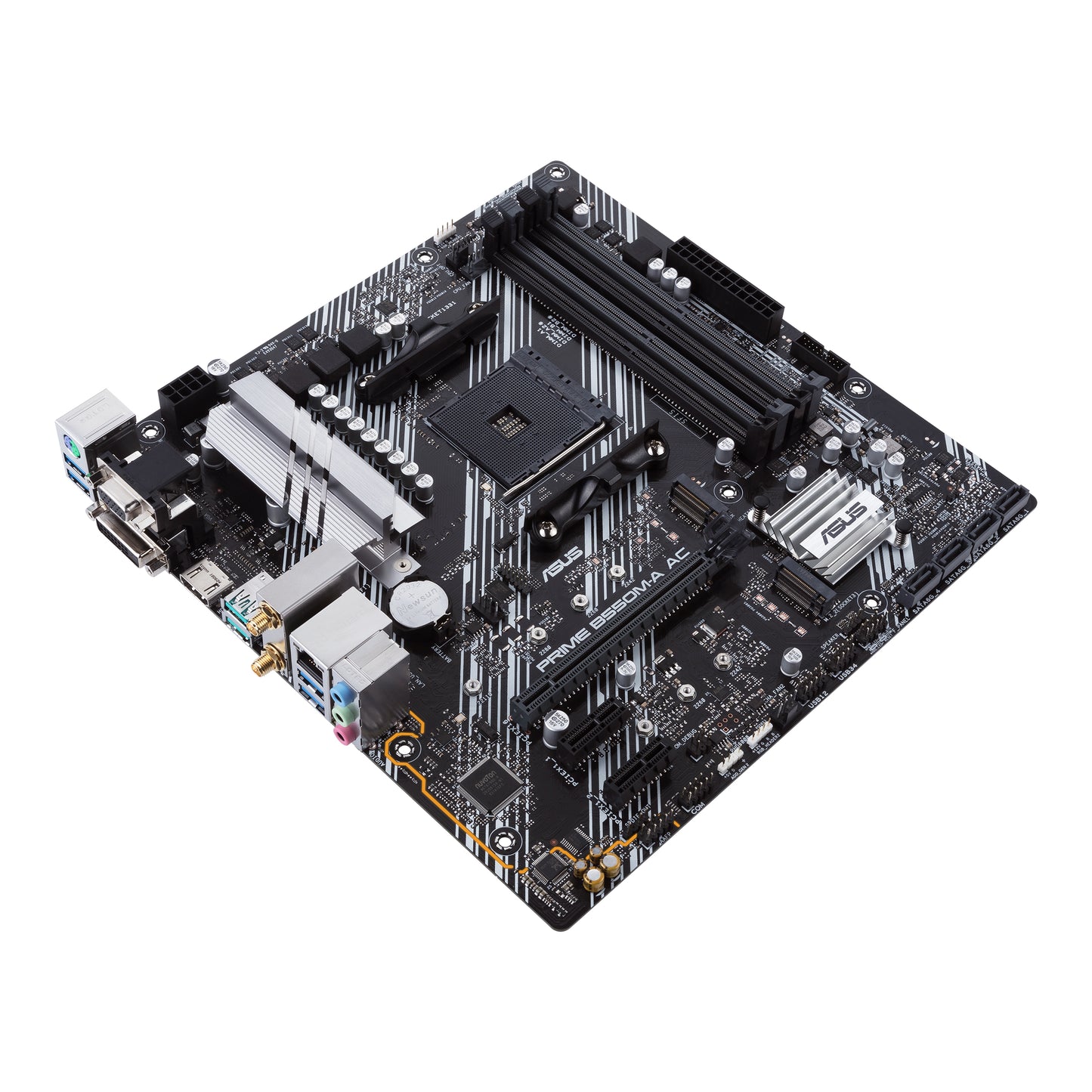 Tarjeta Madre Asus Prime B550M-A AC 4xDDR4 128GB 4800Mhz PCIe 4.0 M.2 1xD-Sub 1xHDMI 1xDVI-D S AM4 mATX Wi-Fi BT