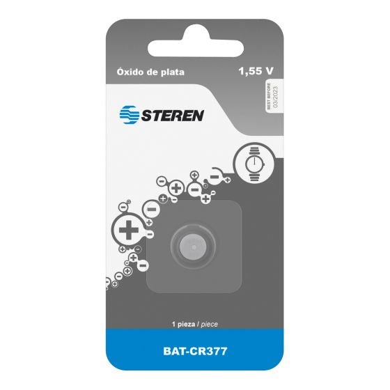Pila Steren de Óxido de Plata Tipo Botón SR66 1.55Vcc 25mAh Uso Múltiple