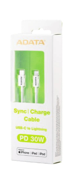 Cable Adata Plástico Lightning-USB Tipo C 1m Color Blanco