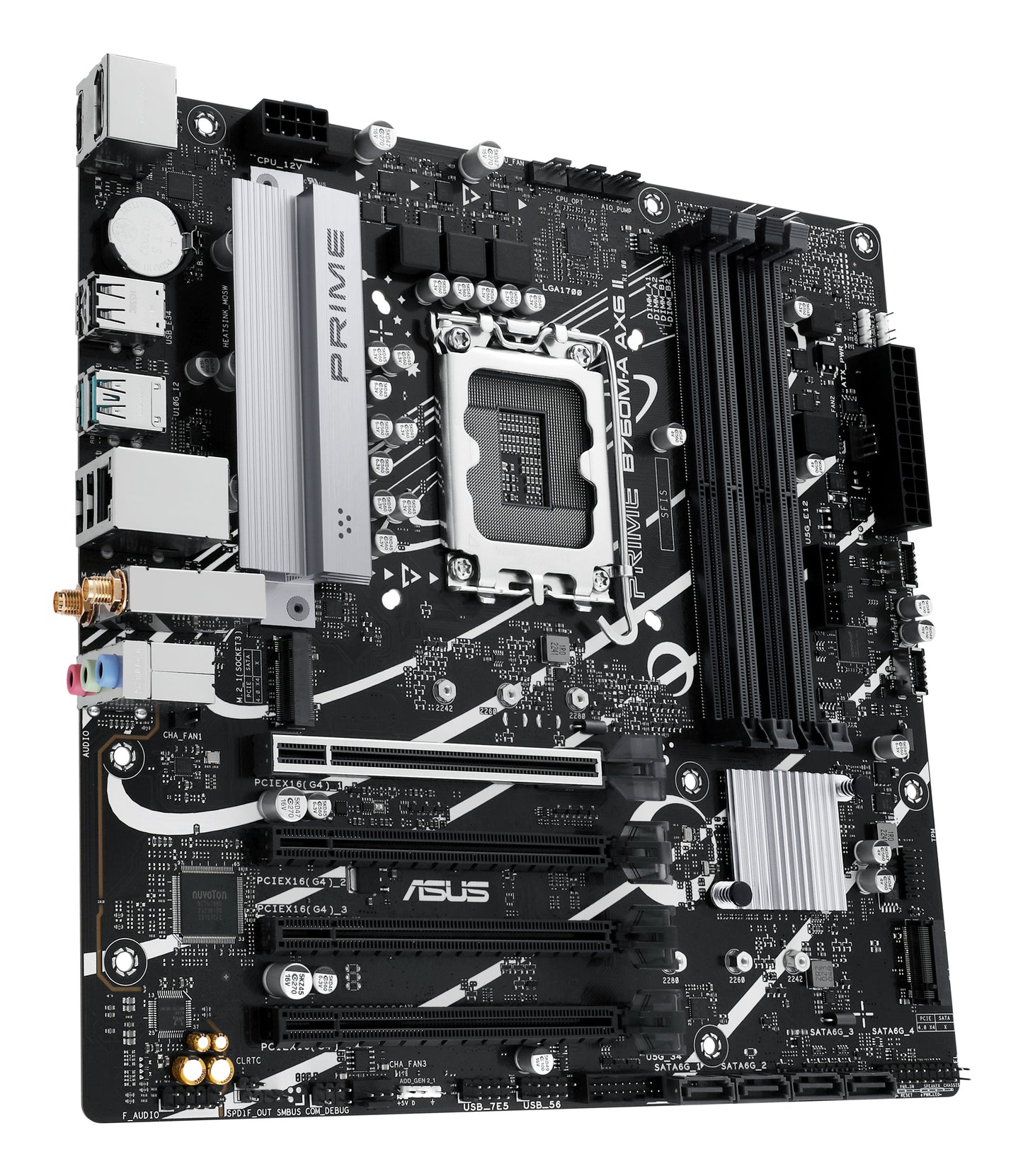 Tarjeta Madre ASUS PRIME B760M-A AX6 II S-1700 4xDDR5 HDMI DisplayPort Micro ATX