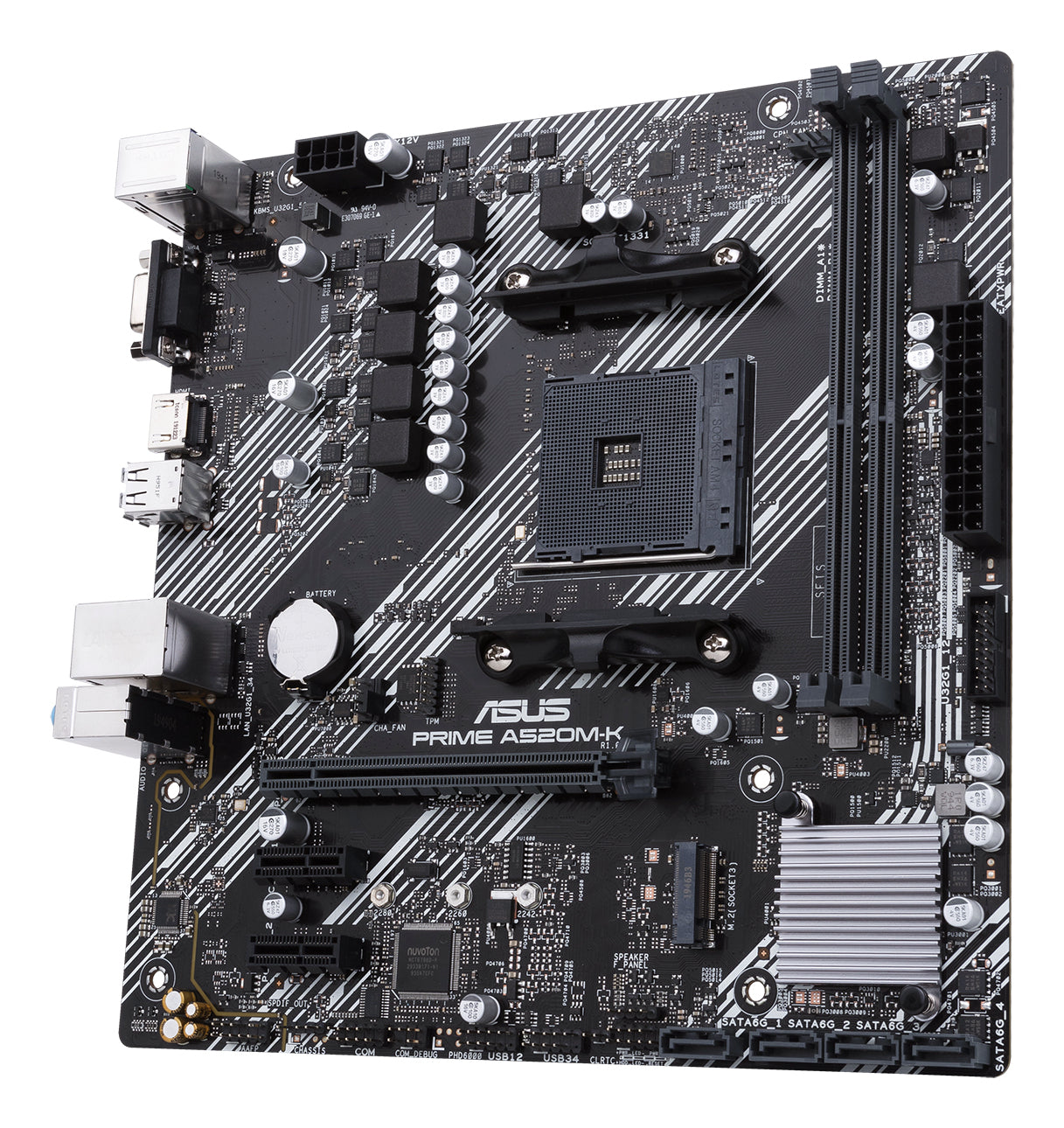 Tarjeta Madre Asus PRIME A520M-K 2xDDR4 64GB 4400Mhz HDMI VGA PCIe 3.0 M.2 S AM4 Ryzen mATX