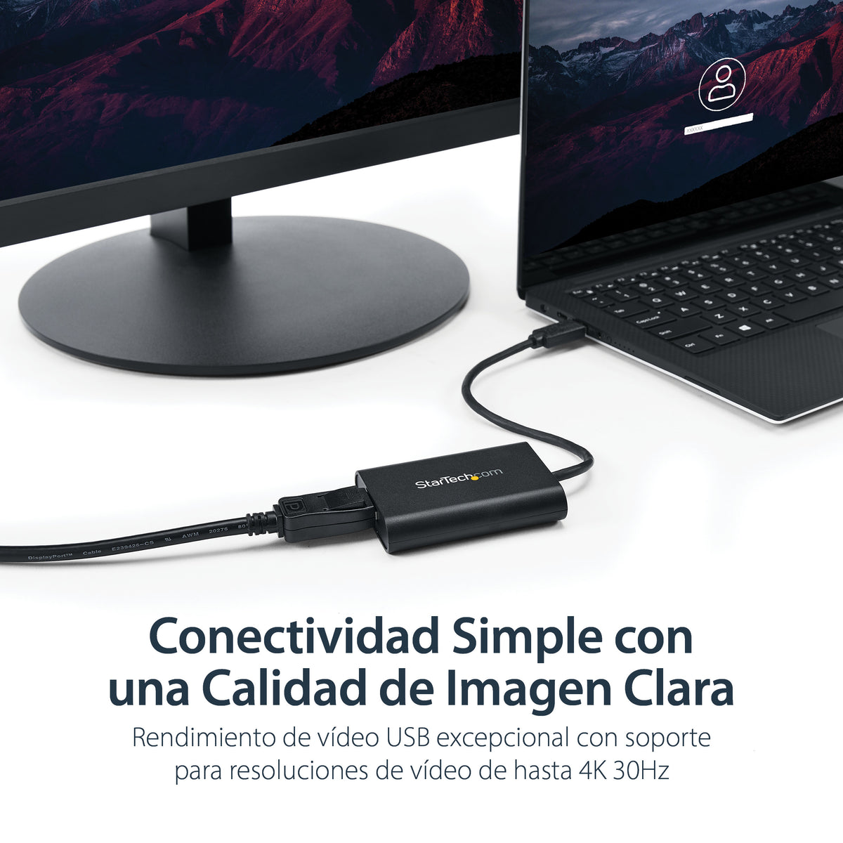 StarTech.com USB32DPES2 adaptador gráfico USB 3840 x 2160 Pixeles Negro