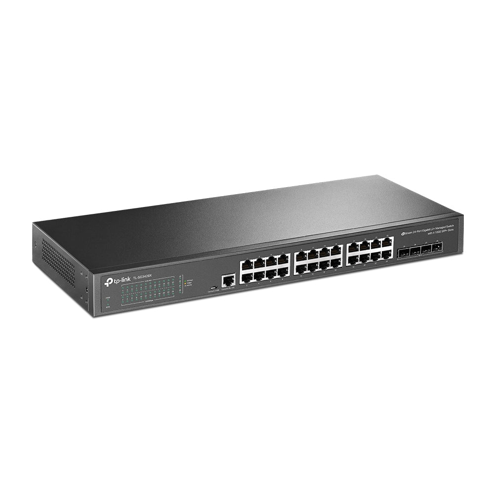TP-Link JetStream TL-SG3428X dispositivo de redes Gestionado L2+/L3 Gigabit Ethernet (10/100/1000) 1U Negro