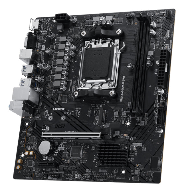 Tarjeta Madre MSI PRO A620AM-B EVO Micro-ATX Socket AM5 AMD A620 128GB DDR5 HDMI para AMD