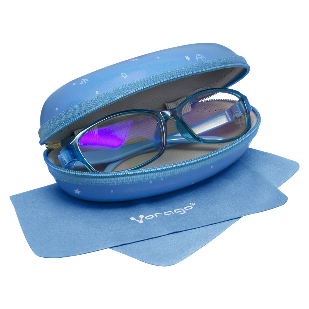 Lentes Gamer Vorago KG-200 Kids PC/Tablet Anti Luz Azul Estuche Color Azul