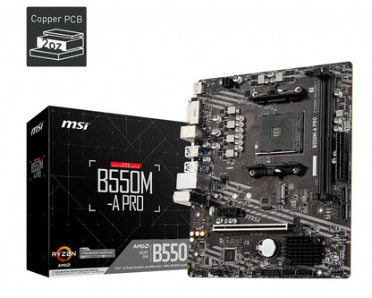 Tarjeta Madre MSI B550M-A PRO Micro-ATX Socket AM4 AMD B550 64GB DDR4 HDMI para AMD