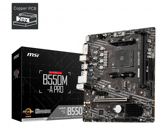 Tarjeta Madre MSI B550M-A PRO Micro-ATX Socket AM4 AMD B550 64GB DDR4 HDMI para AMD