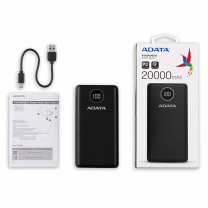 Power Bank Adata P20000QCD Digital 20000mAh Color Blanco