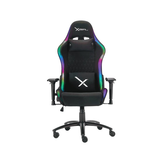Silla Gamer Xzeal XZ15 RGB Tela Foam Reclinable 180° Base metal Piston clase 4 150Kgs Brazos4D Negro