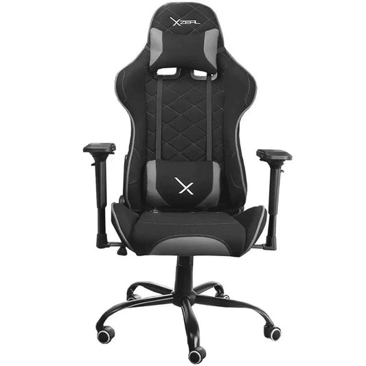 Silla Gamer Xzeal XZ25 Tela Foam Reclinable 180° Base de metal Piston clase 4 150Kgs Brazos4D Negro-Gris