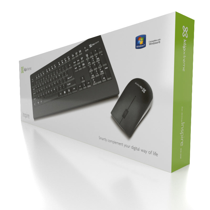Teclado y mouse inalambrico Klip Xtreme Inspire KCK-265E