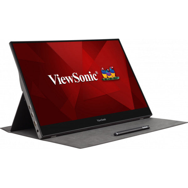 Viewsonic TD1655 monitor de computadora 39.6 cm (15.6") 1920 x 1080 Pixeles Full HD LED Pantalla táctil Multi-usuario Negro, Plata