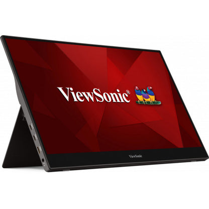 Viewsonic TD1655 monitor de computadora 39.6 cm (15.6") 1920 x 1080 Pixeles Full HD LED Pantalla táctil Multi-usuario Negro, Plata