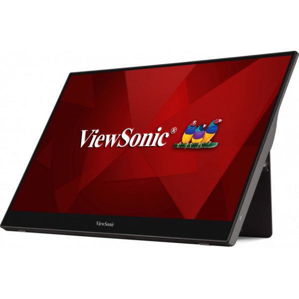 Viewsonic TD1655 monitor de computadora 39.6 cm (15.6") 1920 x 1080 Pixeles Full HD LED Pantalla táctil Multi-usuario Negro, Plata