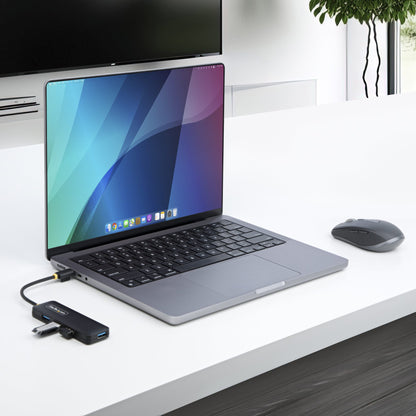 StarTech.com H5C4A-USB-HUB nodo concentrador USB 3.2 Gen 1 (3.1 Gen 1) Type-C 5000 Mbit/s Negro