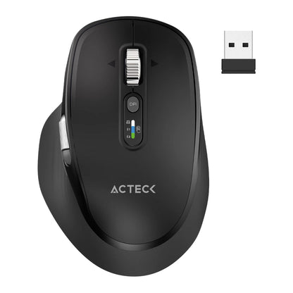 Acteck Virtuos Pro Ultra MI777 ratón Universal Diestro RF Wireless + Bluetooth + USB Type-C Óptico 4800 DPI
