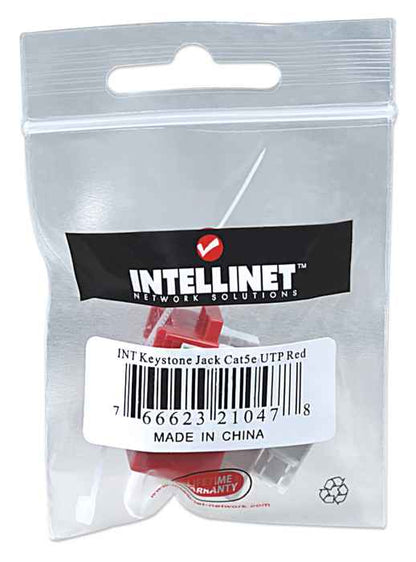 Jack Intellinet Keystone de Impacto RJ45 Cat5e Color Rojo