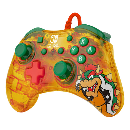 PDP Rock Candy: Lemon Bomb Bowser Verde, Translúcido, Amarillo USB Gamepad Analógico/Digital Nintendo Switch, Nintendo Switch Lite, Consola Nintendo Switch OLED