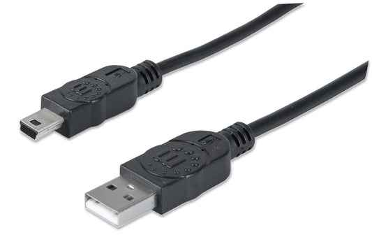 Cable Manhattan USB Mini B Alta Velocidad 2.0 A 1.8m Color Negro
