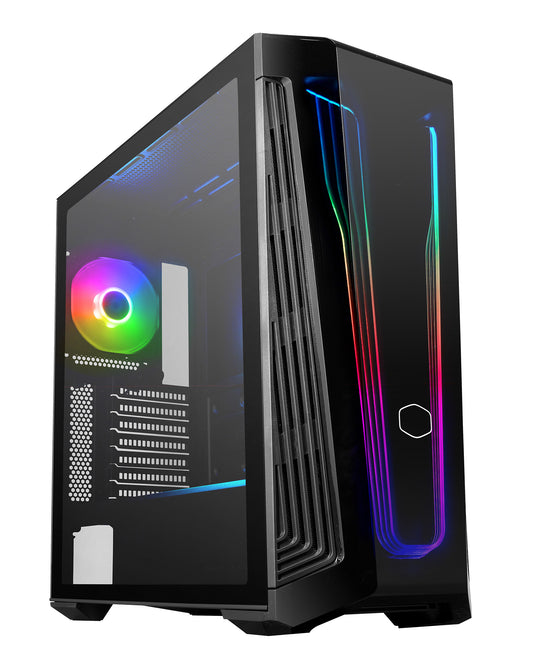 Gabinete Gamer Cooler Master Masterbox 540 Media Torre ITX mATX ATX EATX 1xFan RGB Cristal Templado Negro