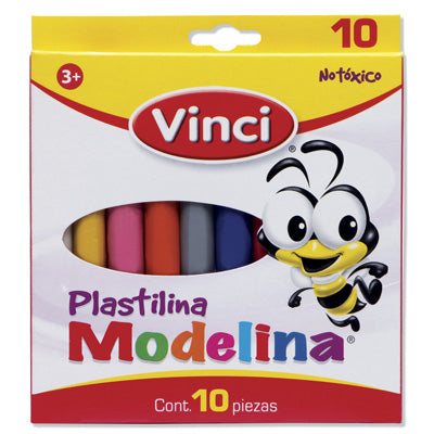 Plastilina Modelina Vinci Caja con 10 Barritas de Colores Surtidos