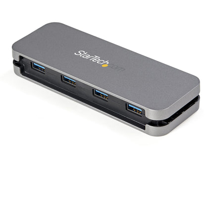 StarTech.com HB30AM4AB nodo concentrador USB 3.2 Gen 1 (3.1 Gen 1) Type-A 5000 Mbit/s Negro, Gris