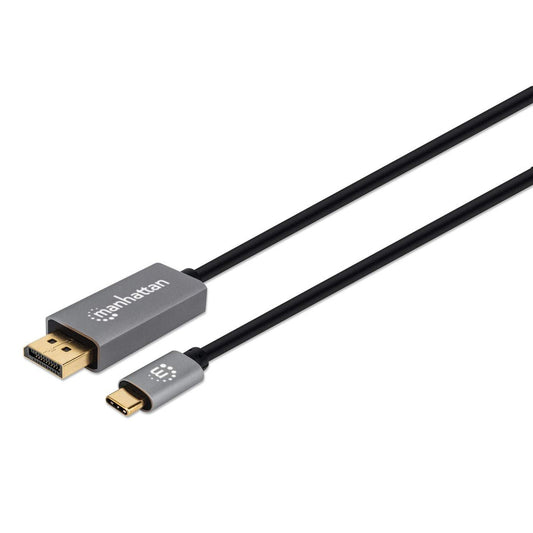 Cable Manhattan Adaptador USB-C a DisplayPort-M 8K a 60Hz 2m Color Negro