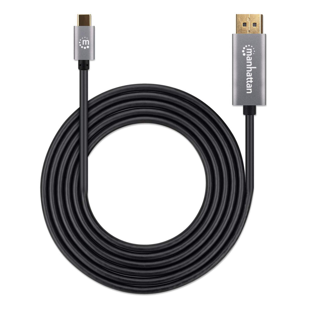 Cable Manhattan Adaptador USB-C a DisplayPort-M 8K a 60Hz 2m Color Negro