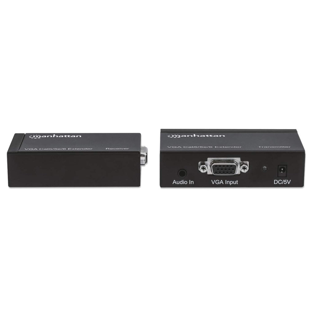 Extensor Manhattan Video SVGA+Audio Vía Cat 5/6 30m Color Negro