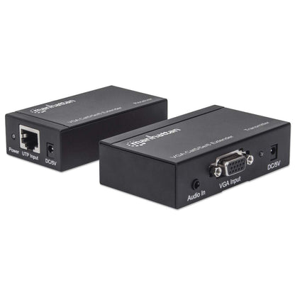 Extensor Manhattan Video SVGA+Audio Vía Cat 5/6 30m Color Negro