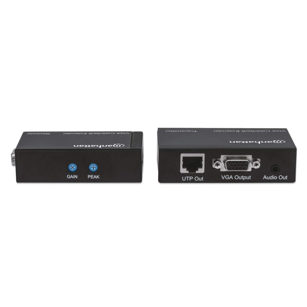Extensor Manhattan Video SVGA+Audio Vía Cat 5/6 30m Color Negro