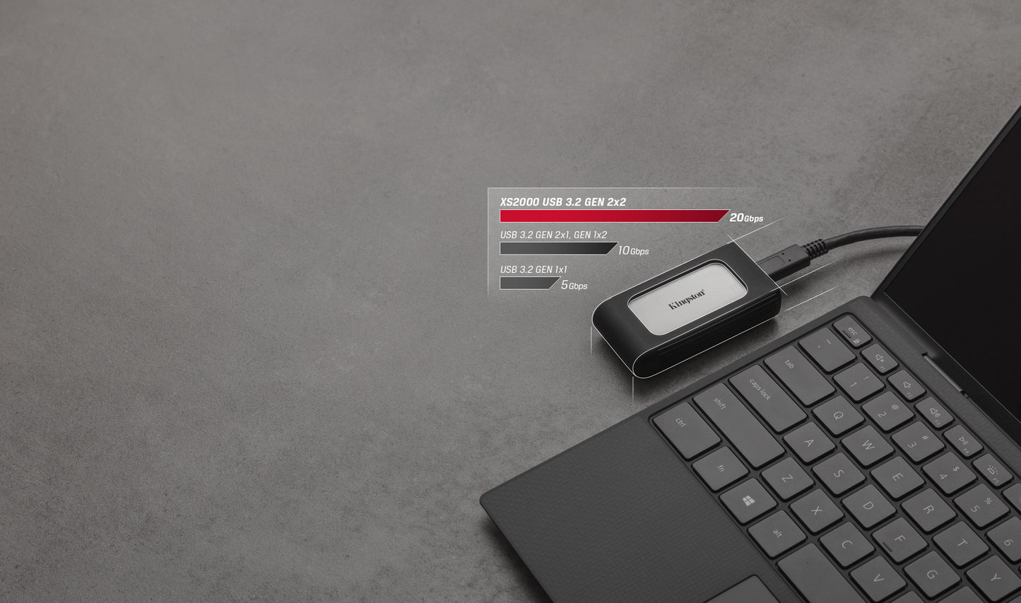 Unidad de Estado Sólido SSD Kingston XS2000 Externo 4000GB USB-C