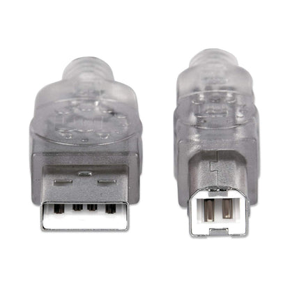 Cable Manhattan USB B Alta Velocidad 2.0 A-B1.8m Color Plata