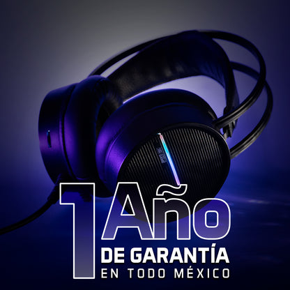 Diadema Vorago Gamer HS-502 Micrófono RGB Conector 3.5mm Color Negro