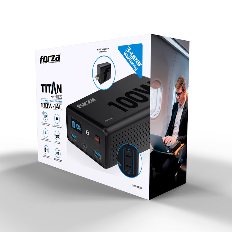 Forza FPP-T100 Portable Power 100W 5/9/12VDC USBA/C 1AC 110V LMFP