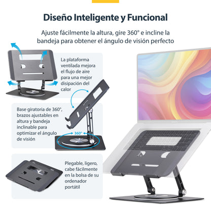 StarTech.com ATFR-LAPTOP-RISER soporte para laptop Soporte para computadora portátil Plata