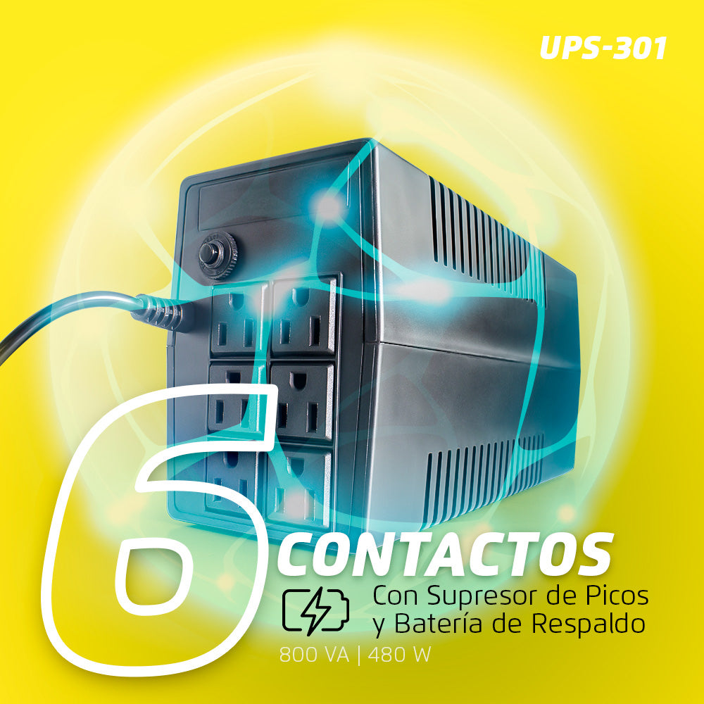 No Break Vorago Ups-301 800Va 480W 110-120V 6 Contactos (Nuevo)