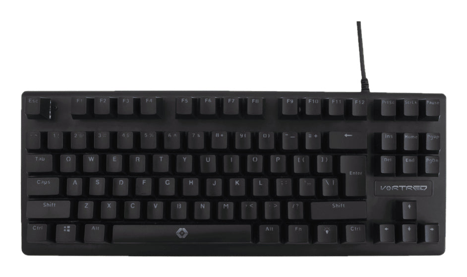 Teclado Gaming Vortred Alpha Mecánico Compacto LED/RGB Color Negro
