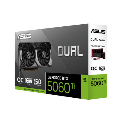 Tarjeta de Video ASUS NVIDIA GeForce RTX 5060 Ti DUAL 16GB 128-bit GDDR7 PCI Express x16 5.0