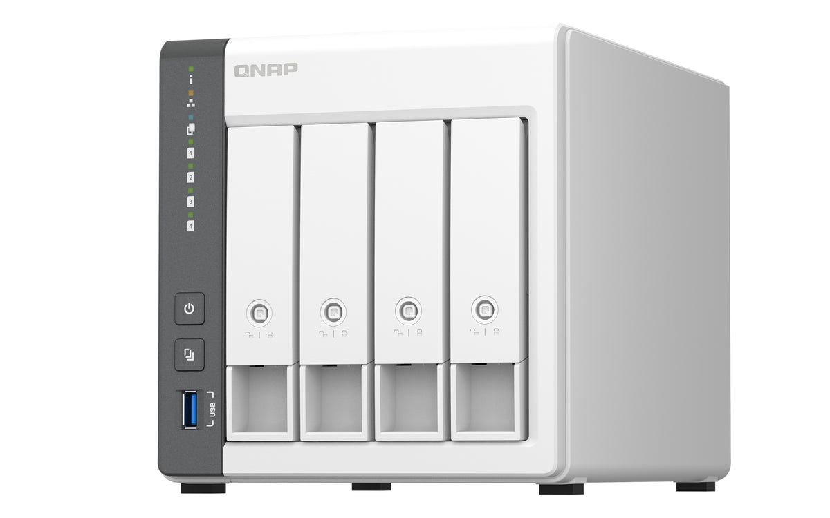 QNAP TS-433 NAS Tower ARM Cortex-A55 4 GB 0 TB QNAP Turbo System Blanco