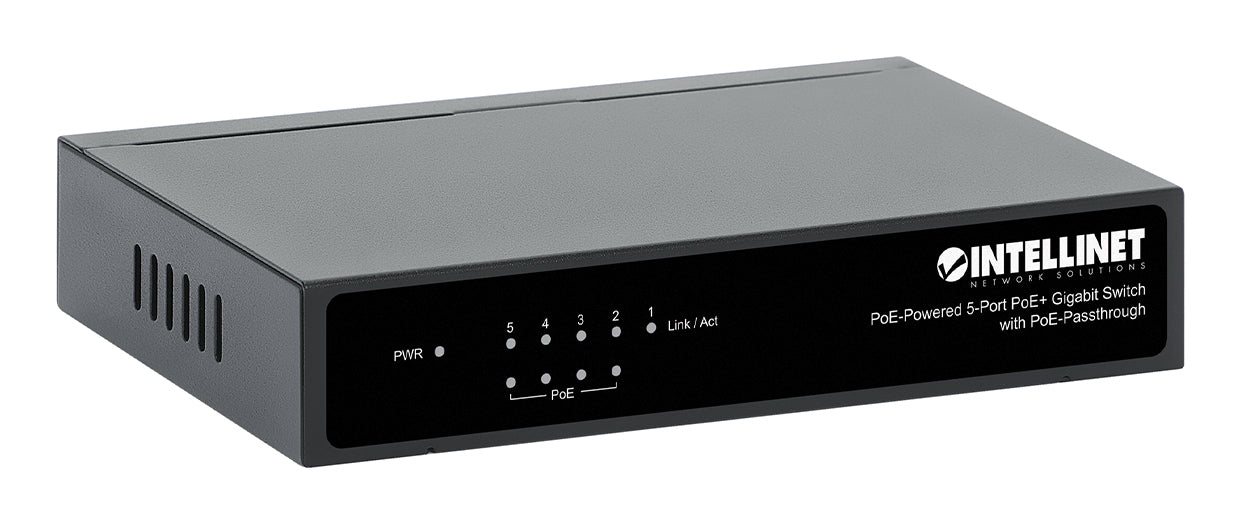 Intellinet PoE-Powered 5x Gigabit Gigabit Ethernet (10/100/1000) Energía sobre Ethernet (PoE) Negro