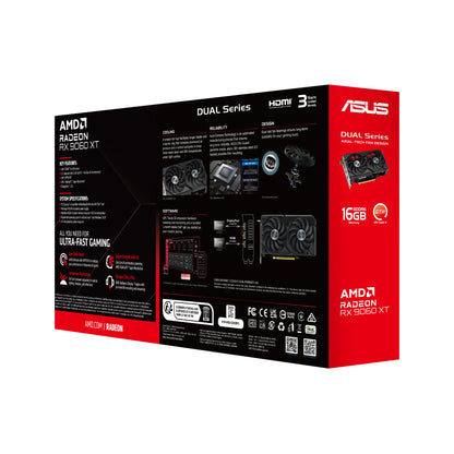 Tarjeta de Video ASUS AMD Radeon RX 9060 XT DUAL 16GB 128-bit GDDR6 PCI Express 5.0