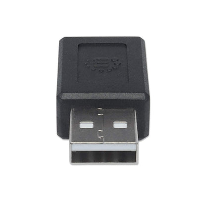 Adaptador Manhattan USB C-A 2.0 Color Negro