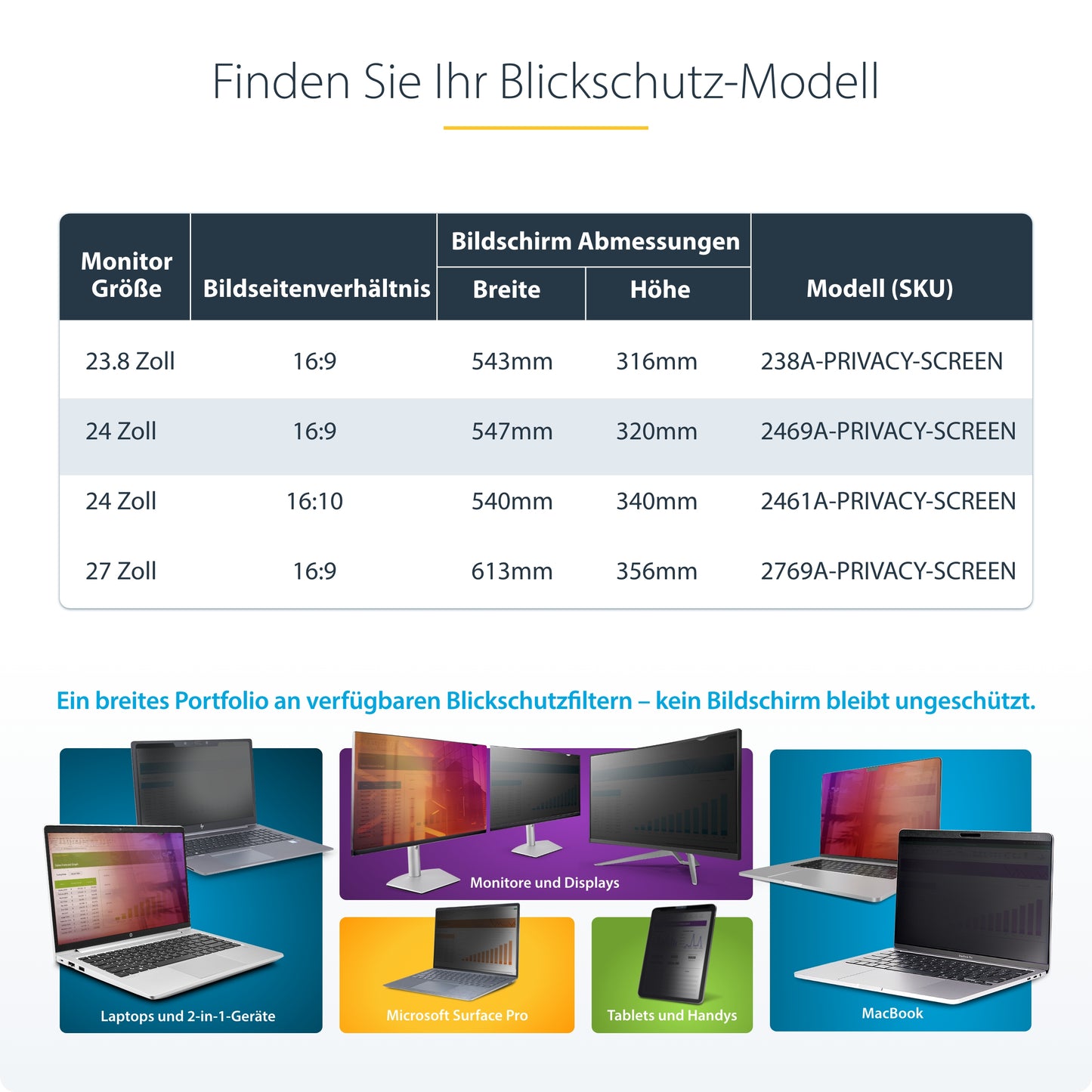 StarTech.com 2469A-PRIVACY-SCREEN filtro para monitor 61 cm (24") Filtro de privacidad para pantallas sin marco