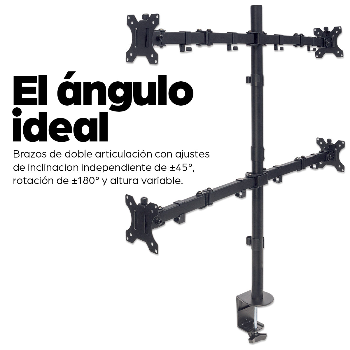 Manhattan 461566 soporte para pantalla plana 81.3 cm (32") Escritorio Negro