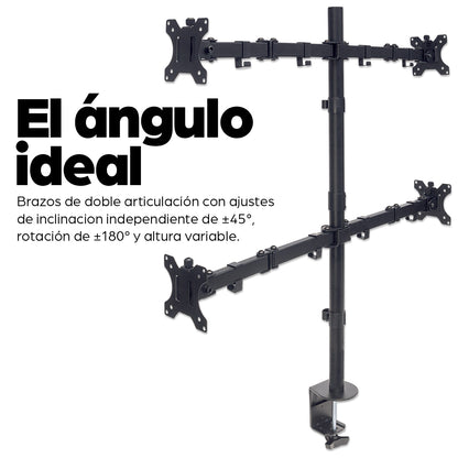 Manhattan 461566 soporte para pantalla plana 81.3 cm (32") Escritorio Negro