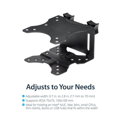 StarTech.com ACCSMNT soporte para CPU Soporte para CPU montado en soporte de monitor Negro