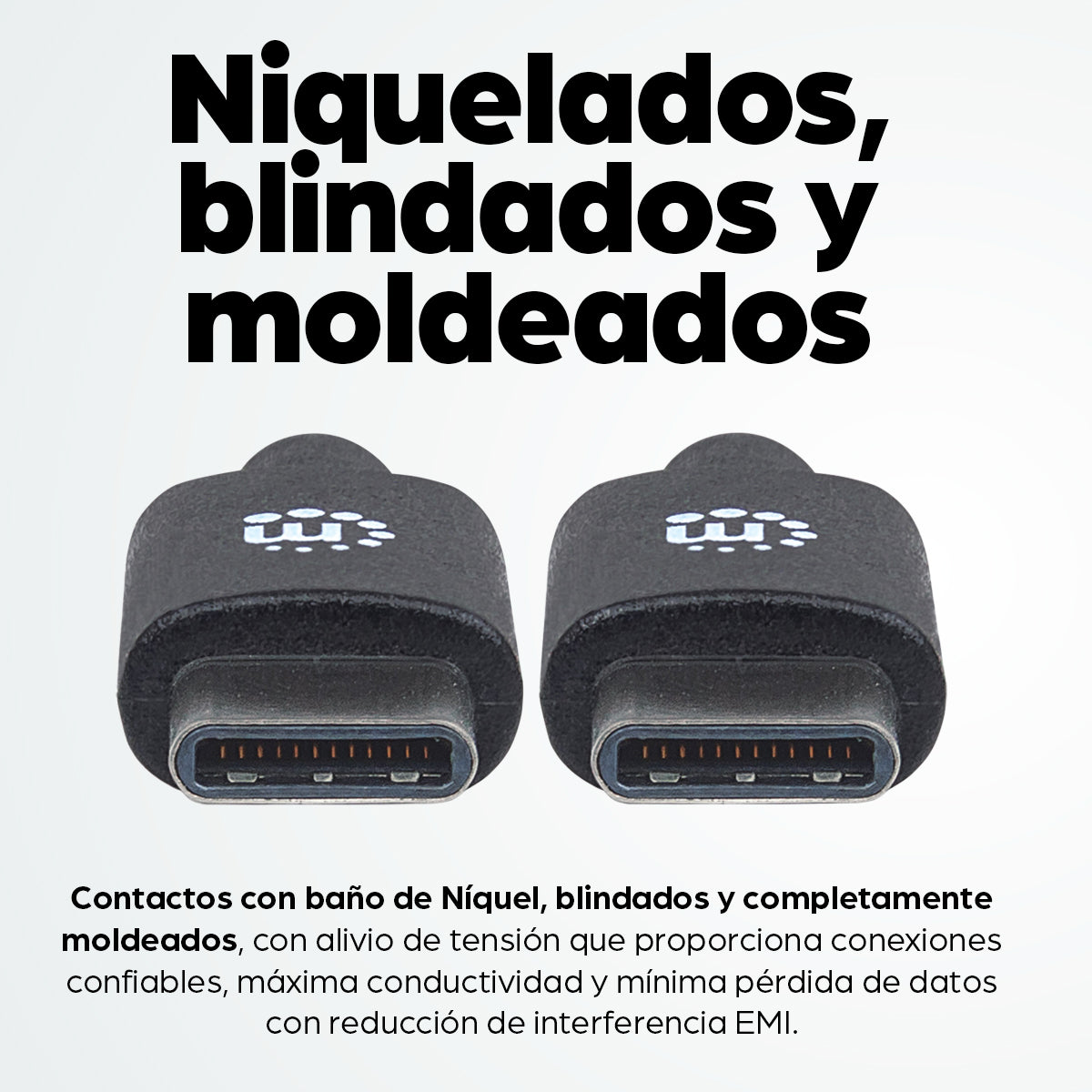 Cable Manhattan USB-C 2.0 Alta Velocidad 3m Color Negro